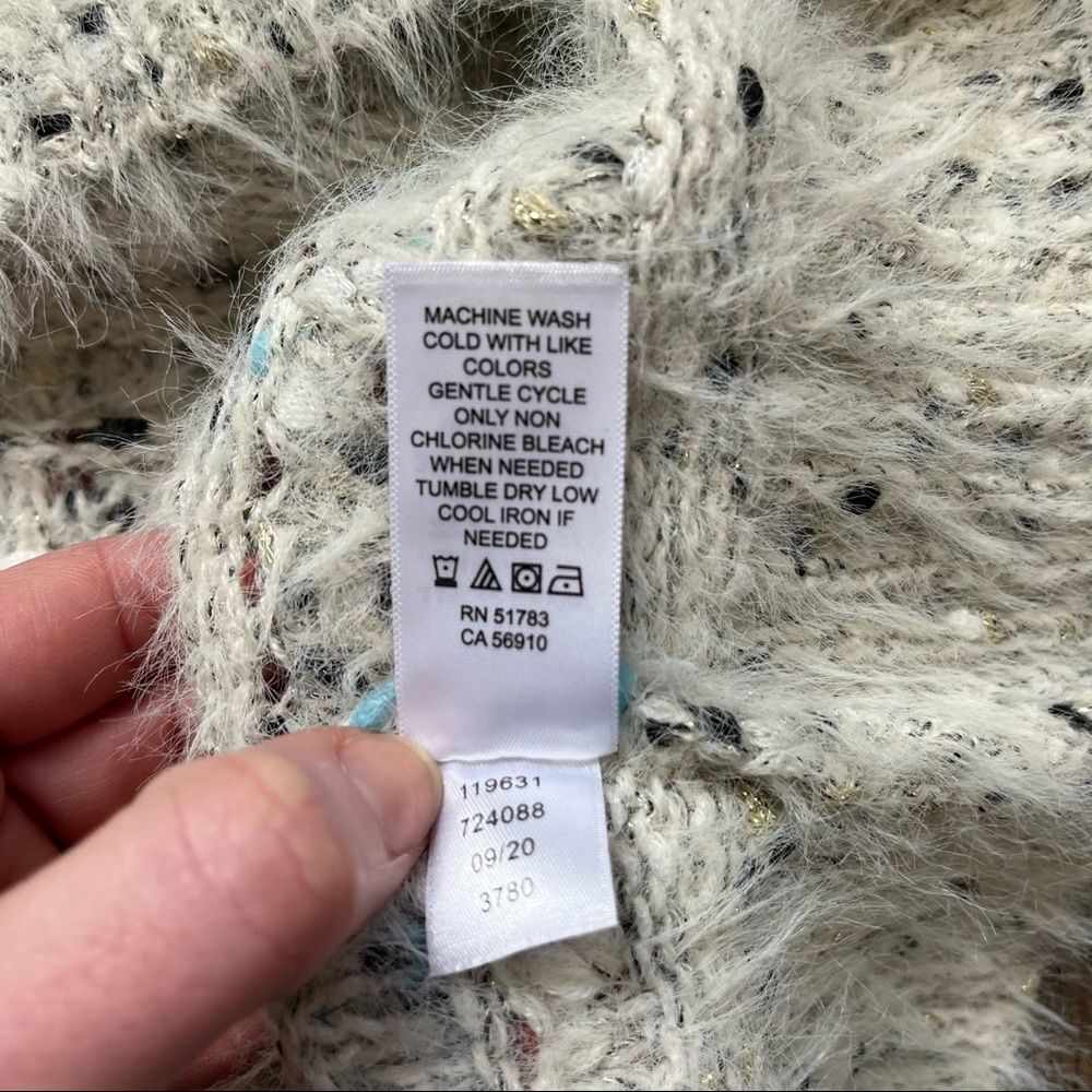 Light Gray Multi Yarn Mock Neck Pullover Sweater … - image 5